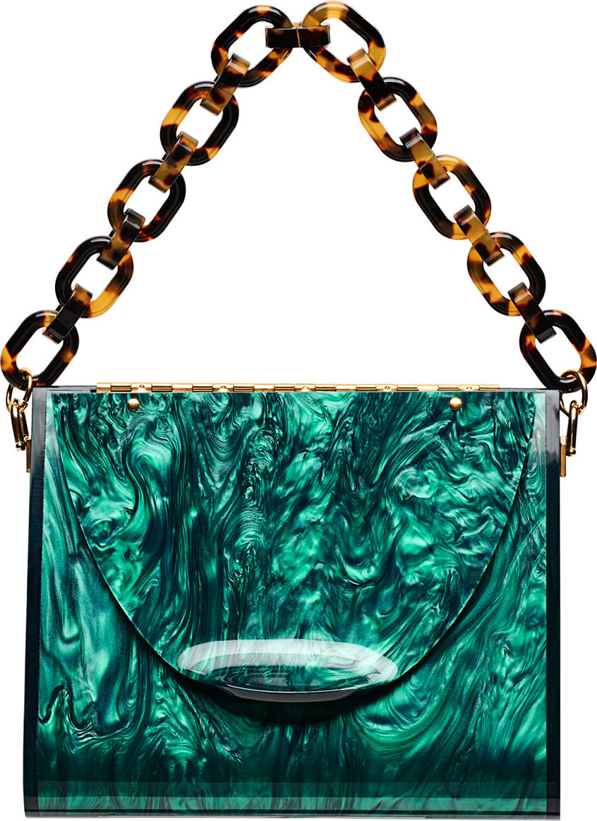 Edie Parker Triangle Solid Acrylic Minaudiere