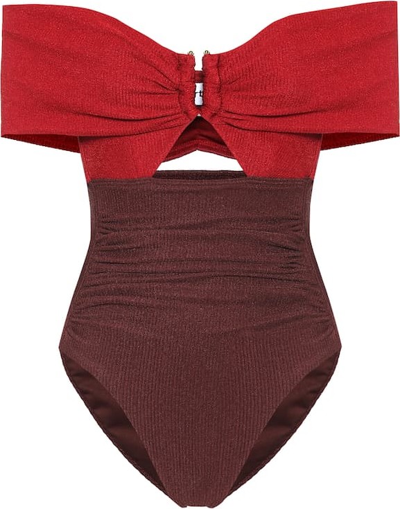 Self Portrait Colorblocked one-piece swimsuit