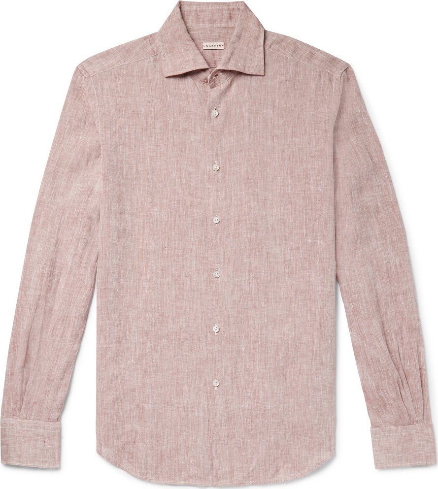 Caruso Slim-Fit Mélange Slub Linen Shirt