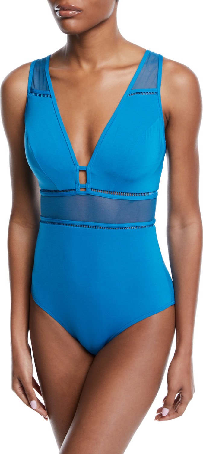 JETS by Jessika Allen Aspire Plunging Underwire One-Piece Swimsuit (D/DD Cups)