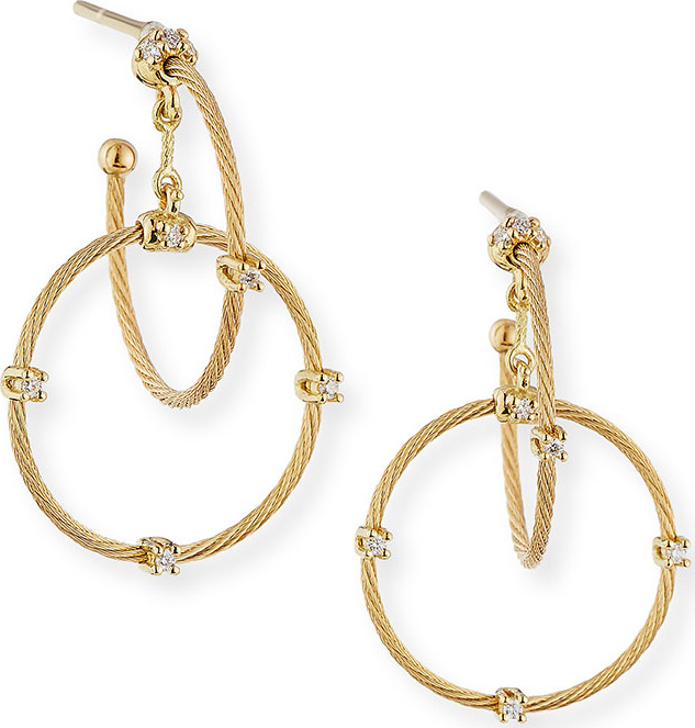 Paul Morelli 18k Yellow Gold Diamond Link Earrings, 28mm