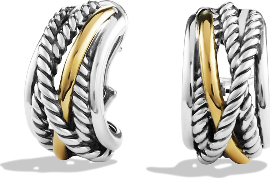 David Yurman Crossover Earrings with Gold