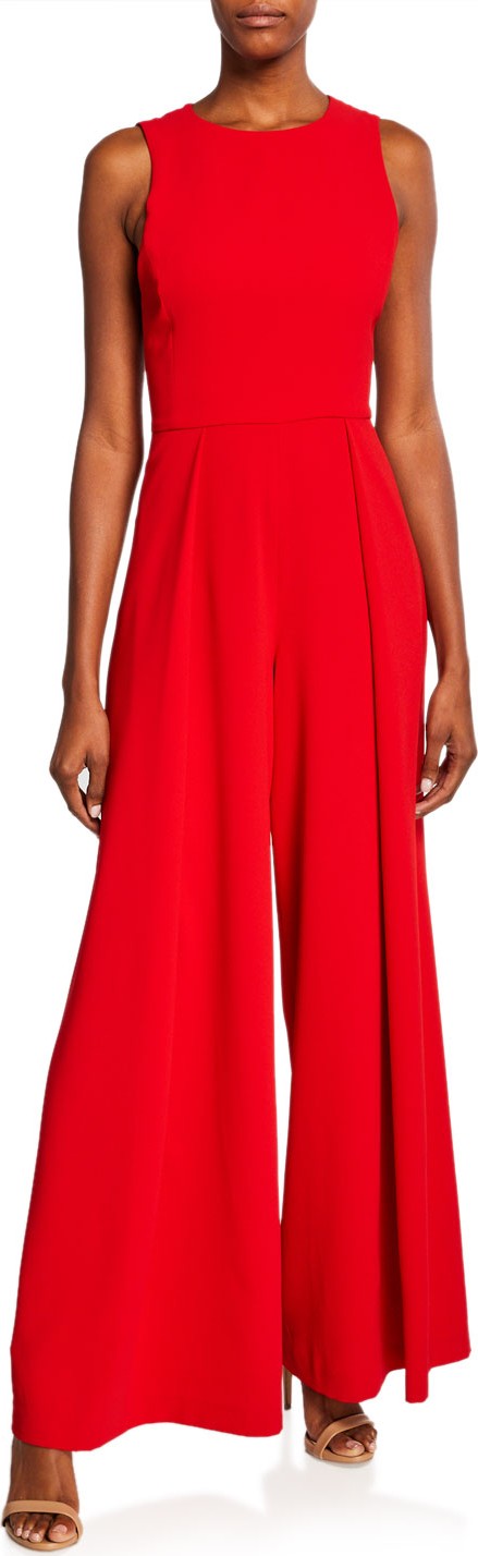 Alice + Olivia Bret Pleated Wide-Leg Jumpsuit