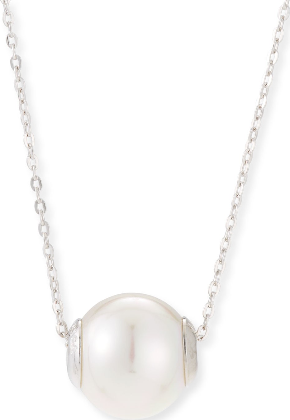 Majorica 12mm Simulated Pearl Pendant Necklace, Silver/White