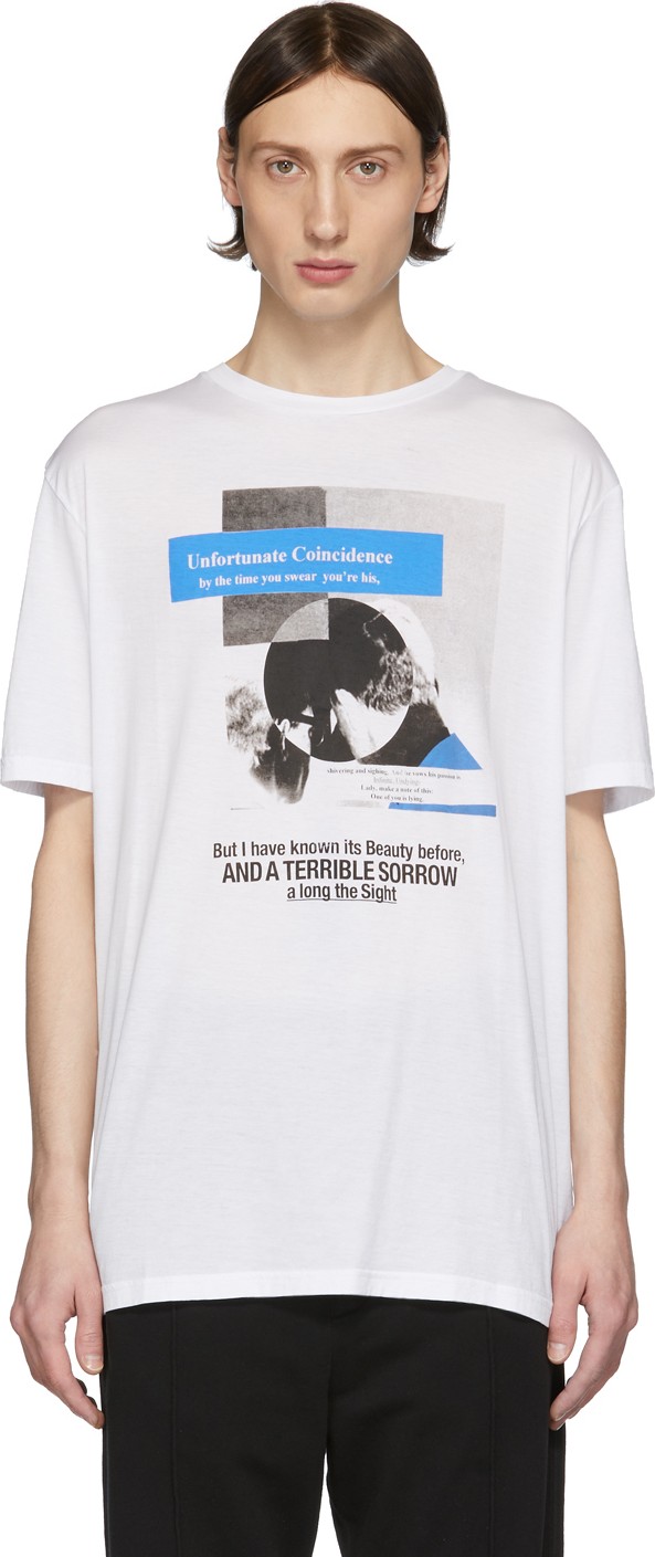 Haider Ackermann White 'Unfortunate Coincidence' T-Shirt