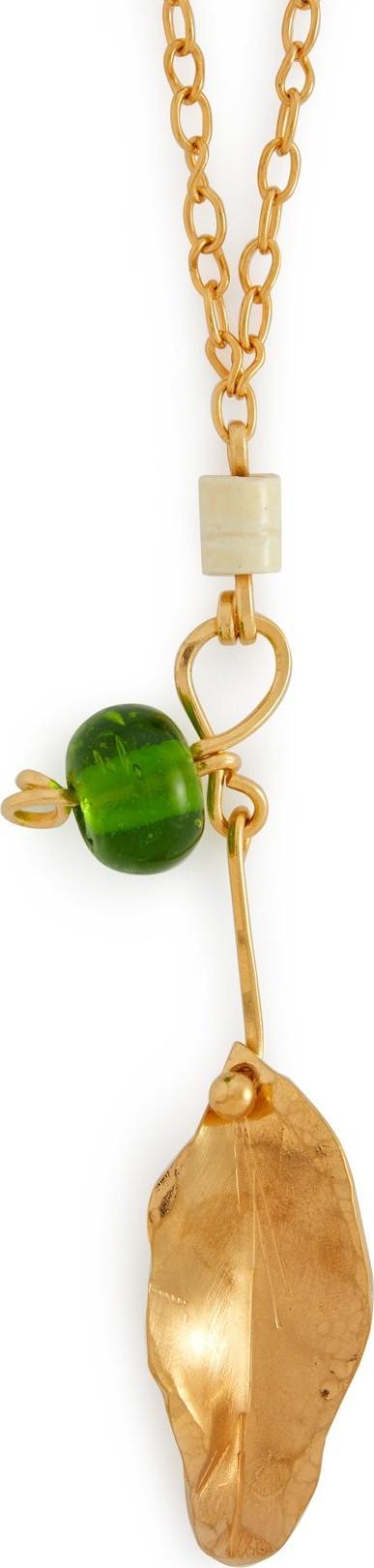 Marni Leaf and bead-embellished necklace