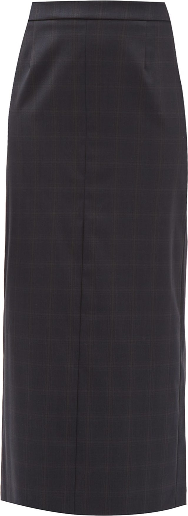 Maison Margiela Checked wool-blend maxi skirt