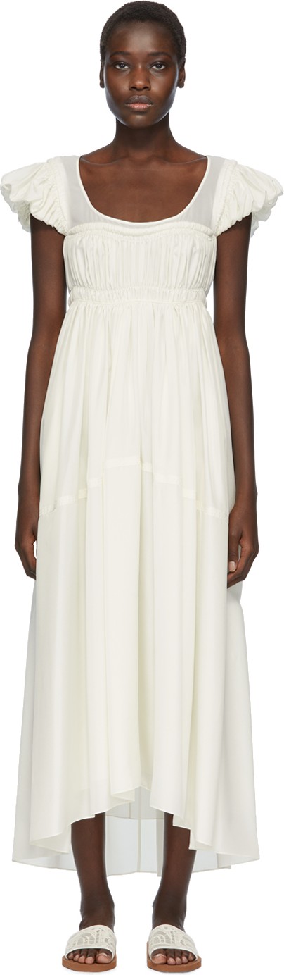 Chloe Off-White Silk Empire Dress