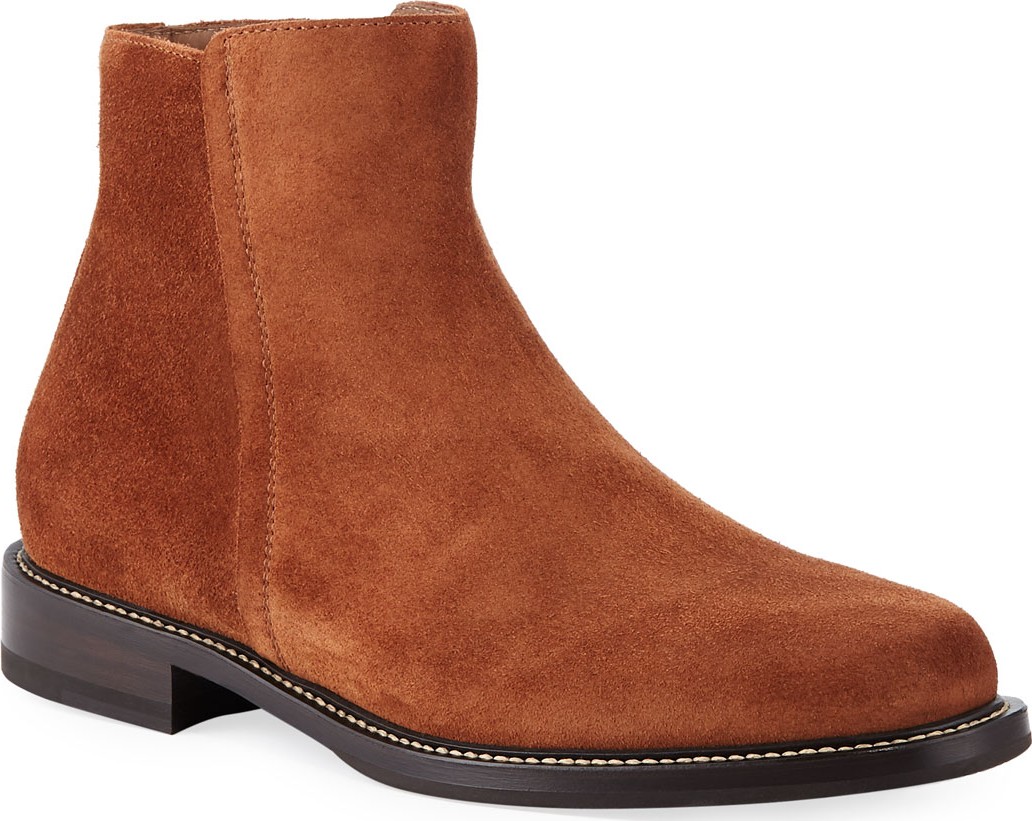 Brunello Cucinelli Men's Suede Side-Zip Boots