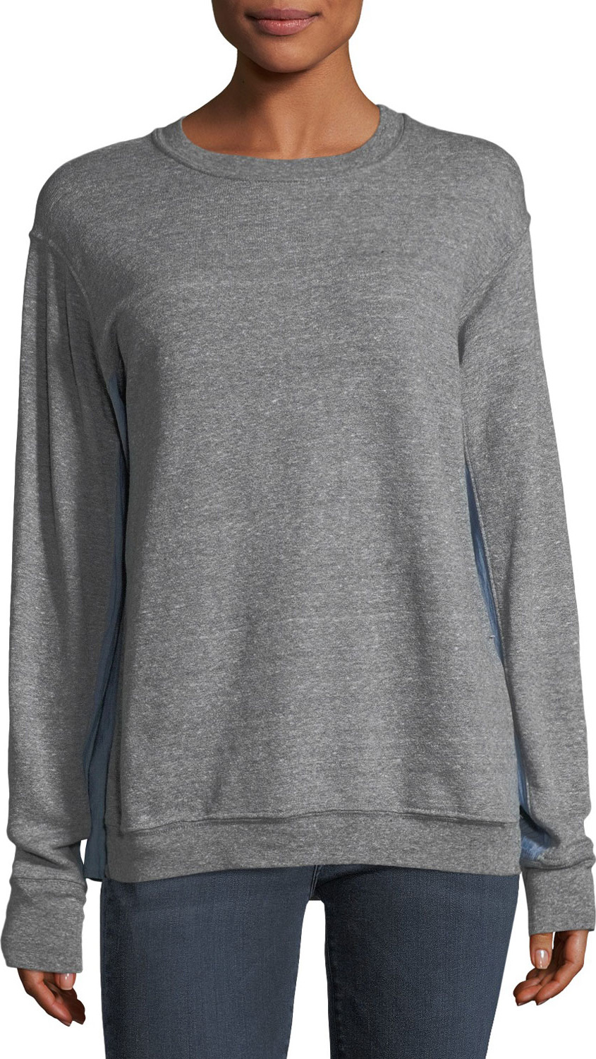Current/Elliott The Duo Crewneck Cotton Sweatshirt