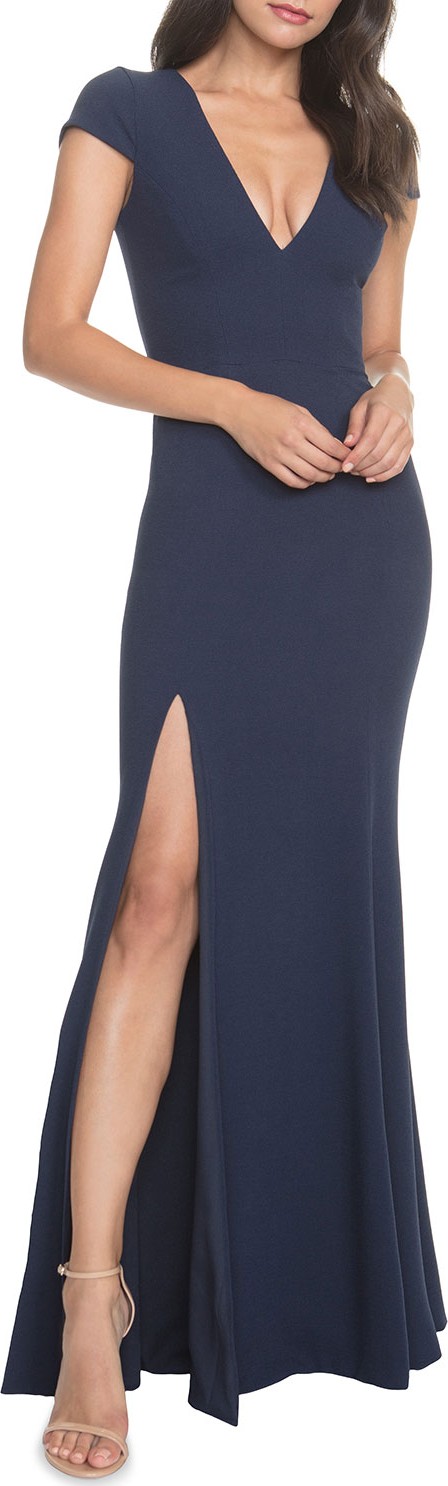 Dress the Population Karla V-Neck Cap-Sleeve Dress