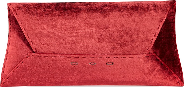 VBH Manila Stretch T Velvet Clutch Bag, Wine
