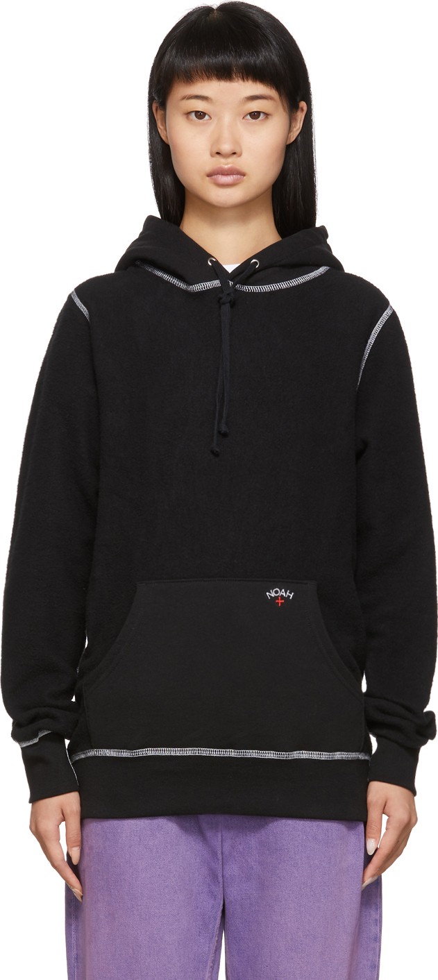 Noah NYC Black Reverse Fleece Hoodie