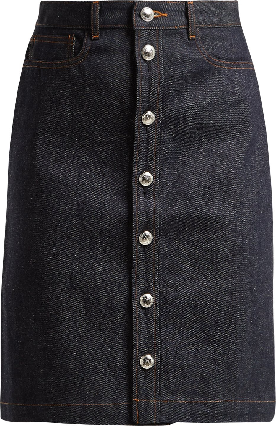 A.P.C. Therese raw-denim skirt