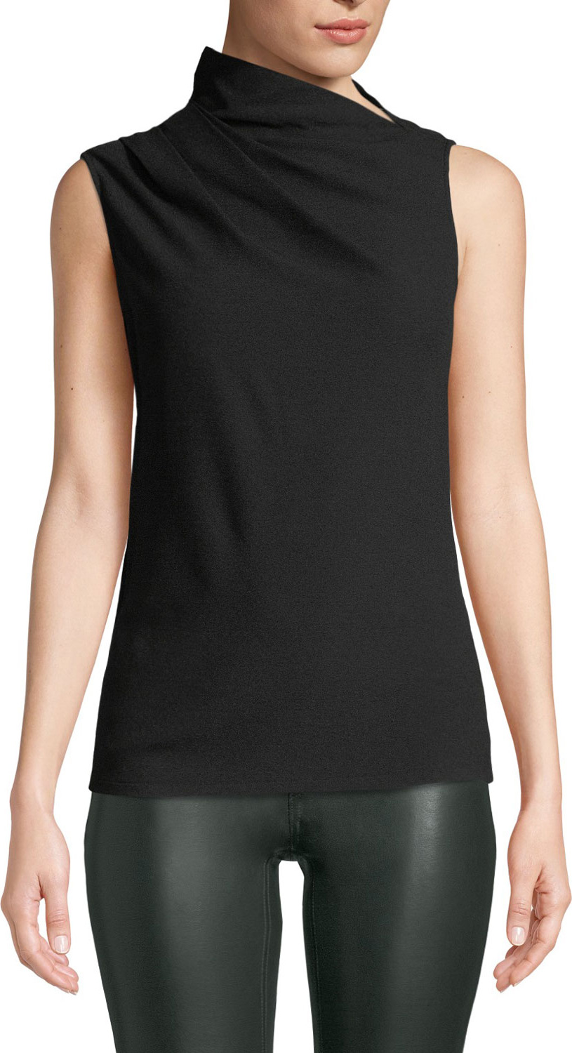Theory Cowl-Neck Draped Sleeveless Top