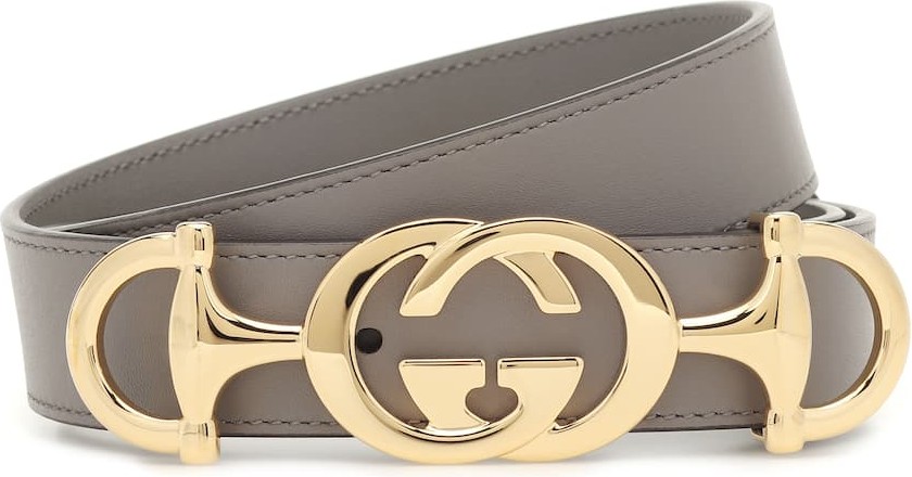 Gucci GG Horsebit leather belt