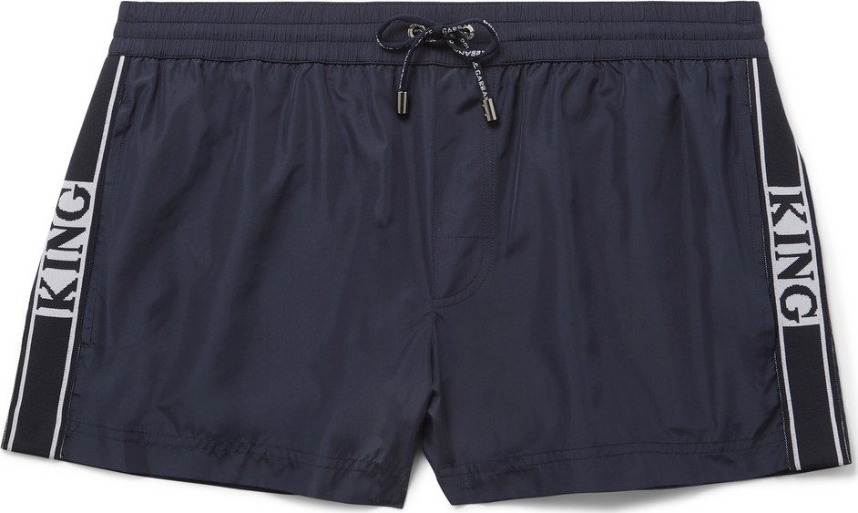 Dolce & Gabbana Short-Length Webbing-Trimmed Swim Shorts