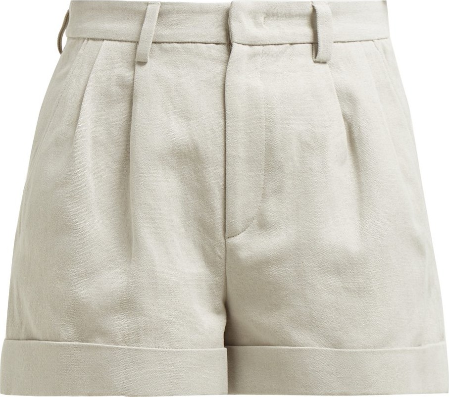 Isabel Marant Kab pleated-front cotton-blend shorts