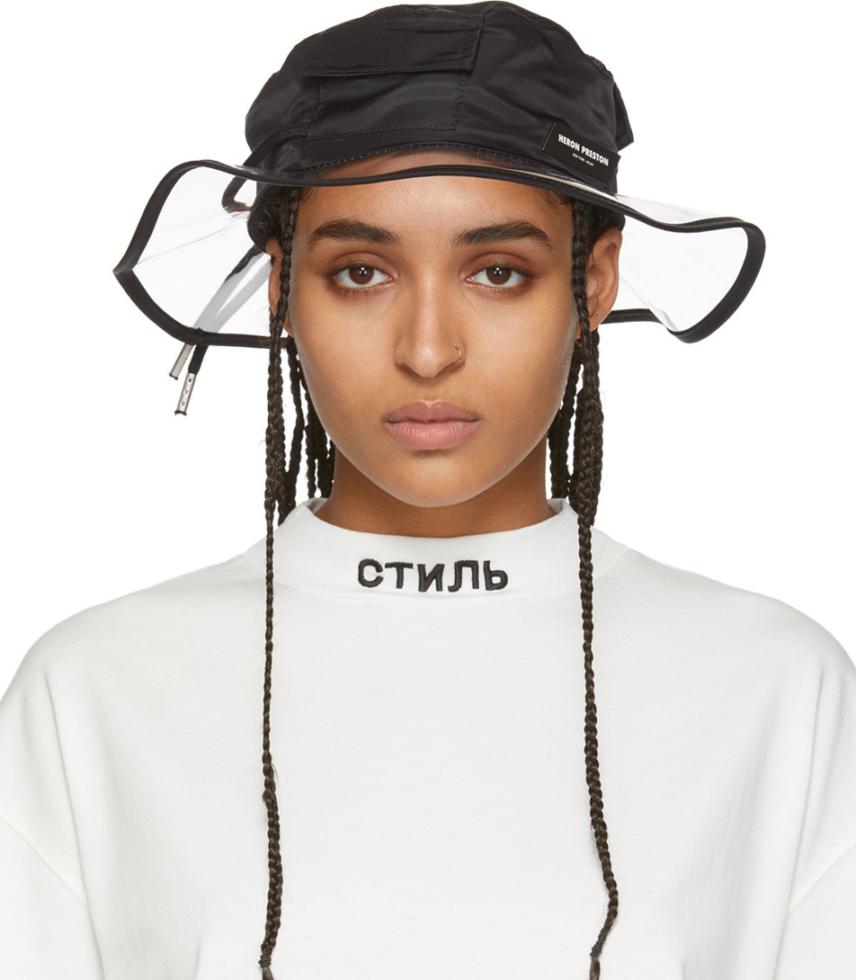 Heron Preston Black PVC Beach Hat
