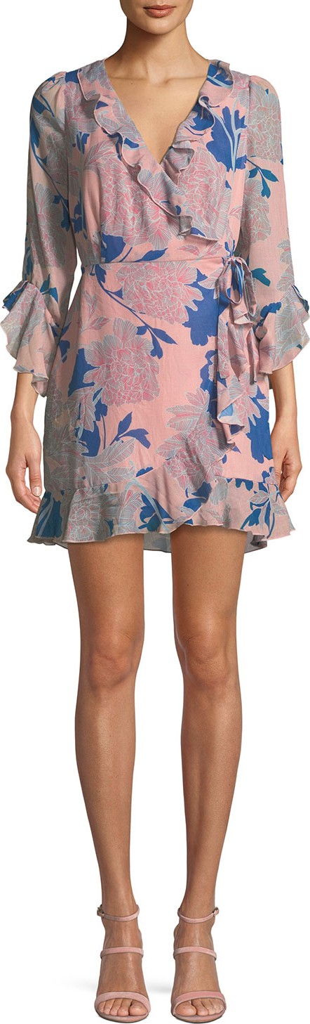 Red Carter Tessa Floral-Print Wrap Dress