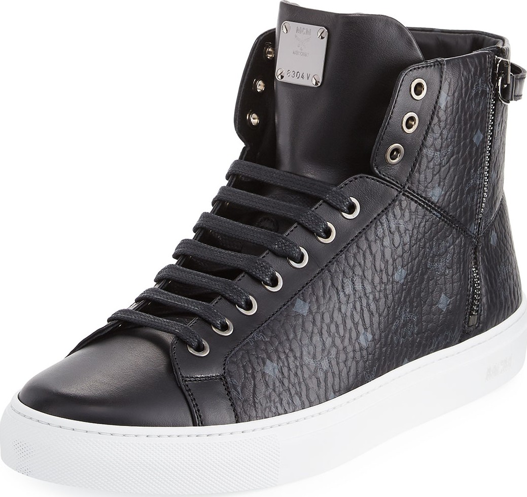 MCM Men's Visetos High-Top Sneakers