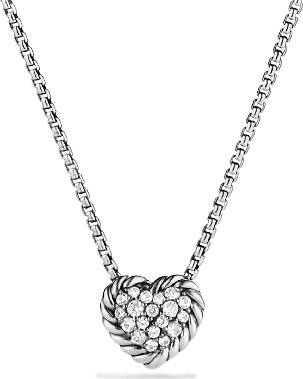 David Yurman Chatelaine Heart Pendant Necklace with Diamonds