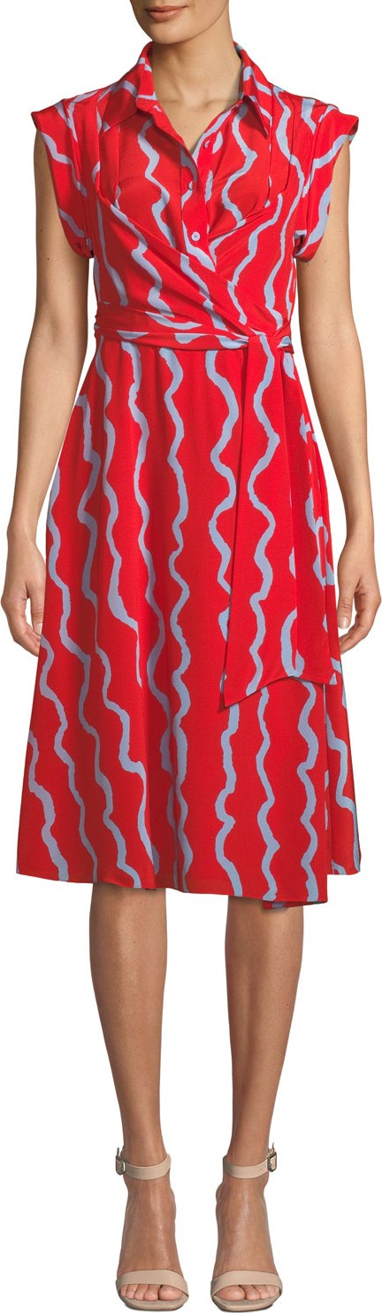 DIANE von FURSTENBERG Avery Printed Silk Button-Front Shirtdress