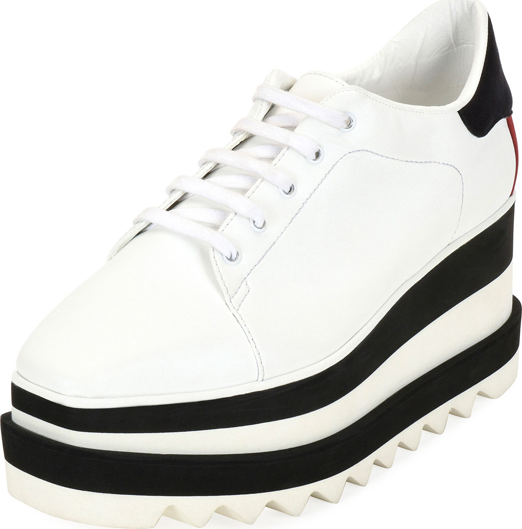 Stella McCartney Lace-Up Striped-Platform Oxford