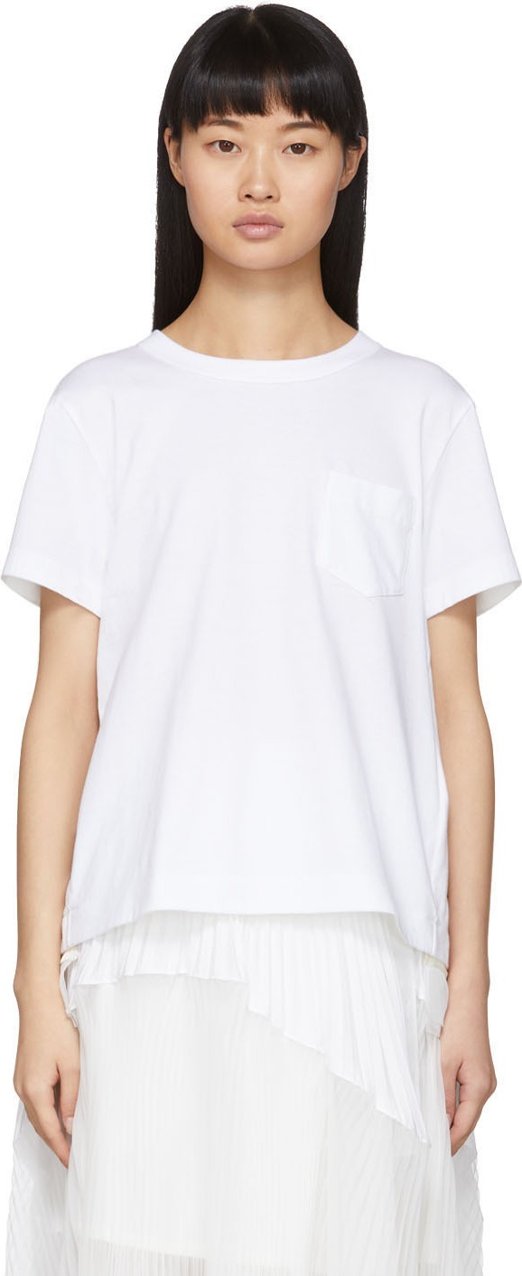 Sacai White Open Back T-Shirt