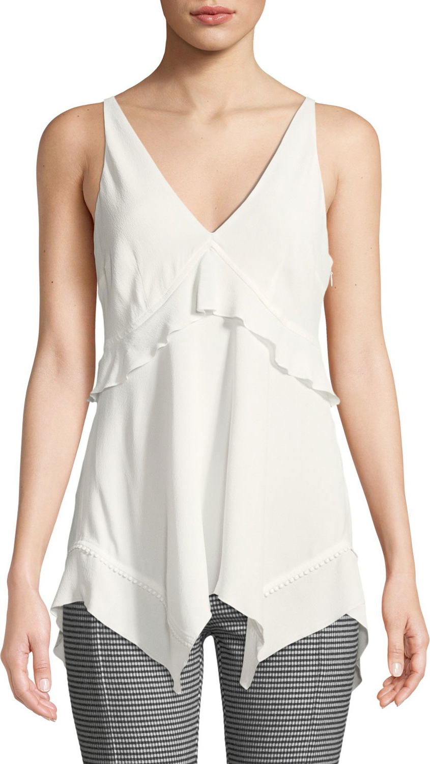 Derek Lam 10 Crosby V-Neck Ruffle Handkerchief Cami