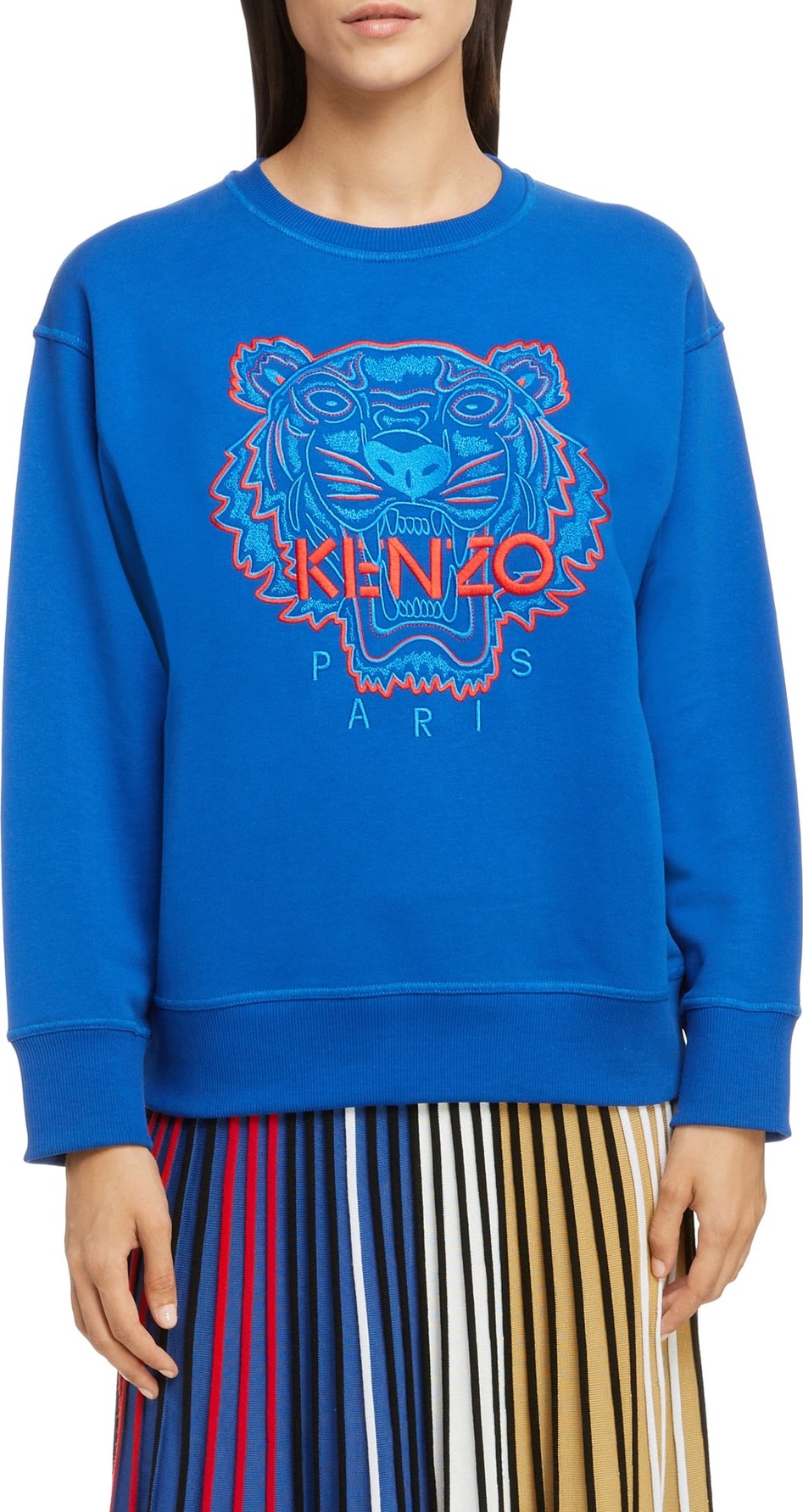 KENZO Bicolor Embroidered Tiger Sweatshirt