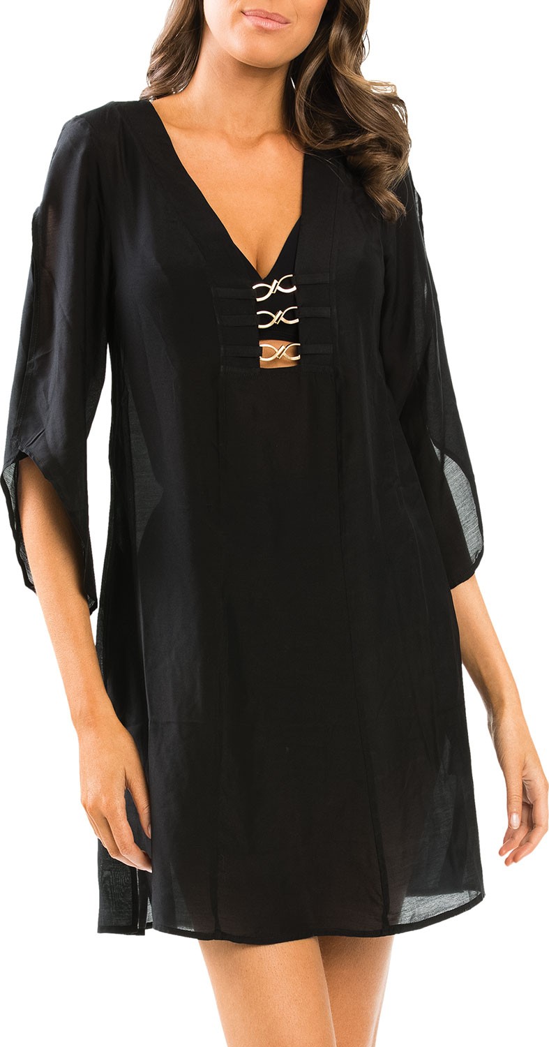 JETS by Jessika Allen Icon 3/4-Sleeve Coverup Kaftan