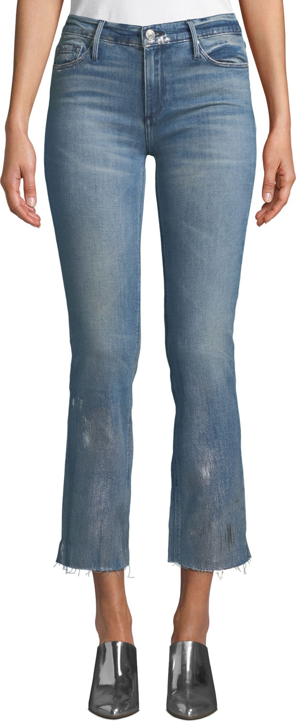 Black Orchid Bardot Mid-Rise Frayed Jeans w/ Foil Details