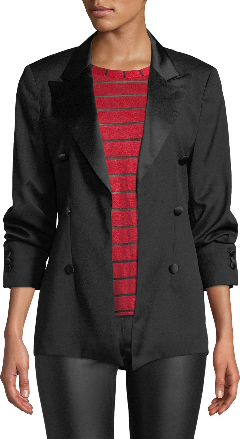 RtA Grayson Open-Front Wool Blazer