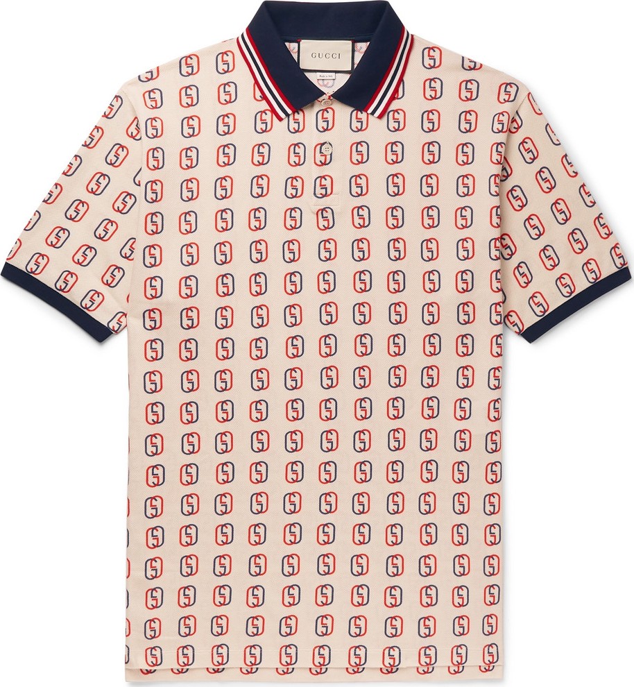 Gucci Oversized Logo-Print Stretch-Cotton Piqué Polo Shirt
