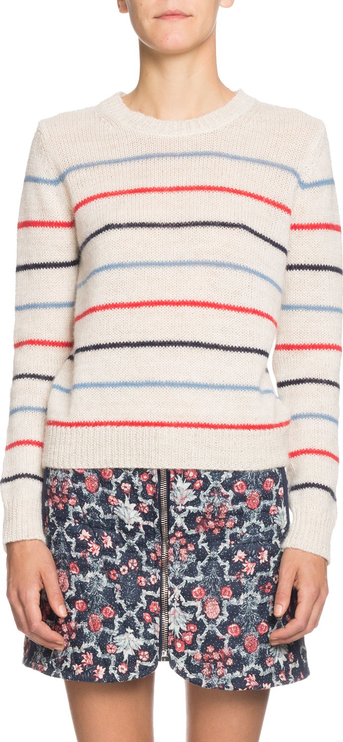 Isabel Marant Etoile Gian Striped Alpaca-Blend Crewneck Sweater