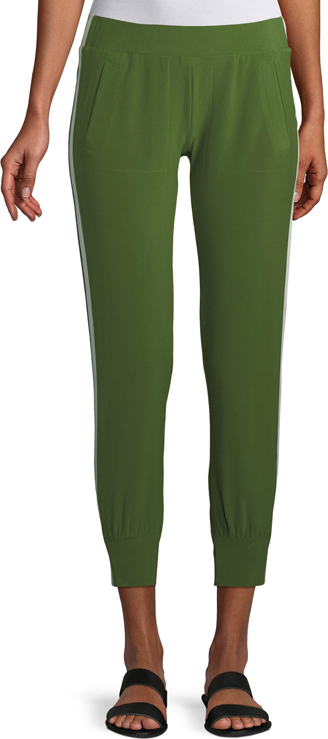 Norma Kamali Side-Stripe Jogger Pants