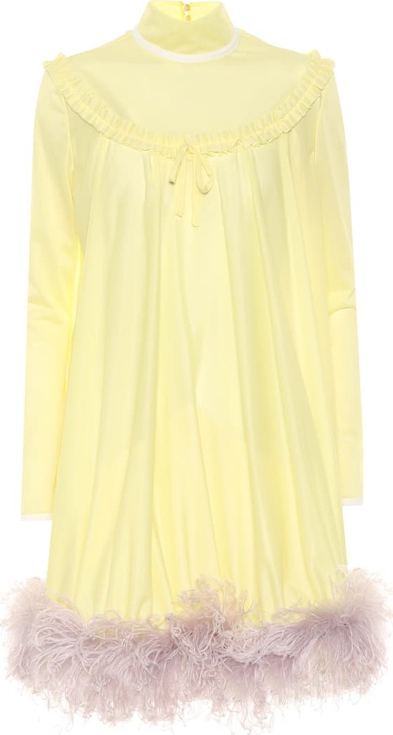 Miu Miu Feather-trimmed dress