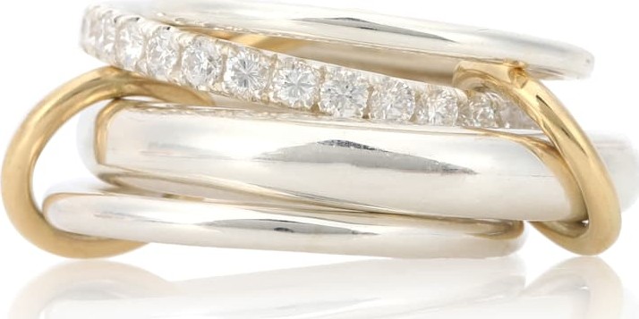 Spinelli Kilcollin Luna SG sterling silver and 18kt gold rings with diamonds