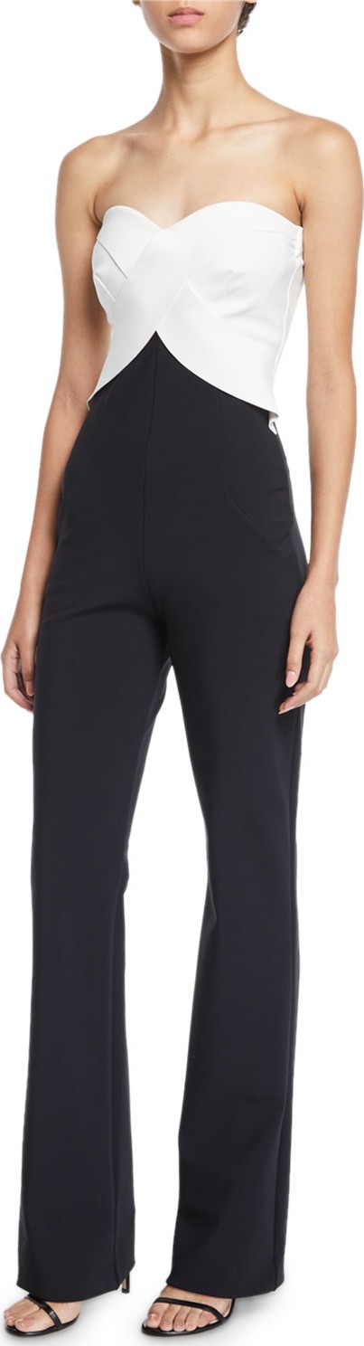 La Petite Robe di Chiara Boni Bodily Strapless Two-Tone Jumpsuit