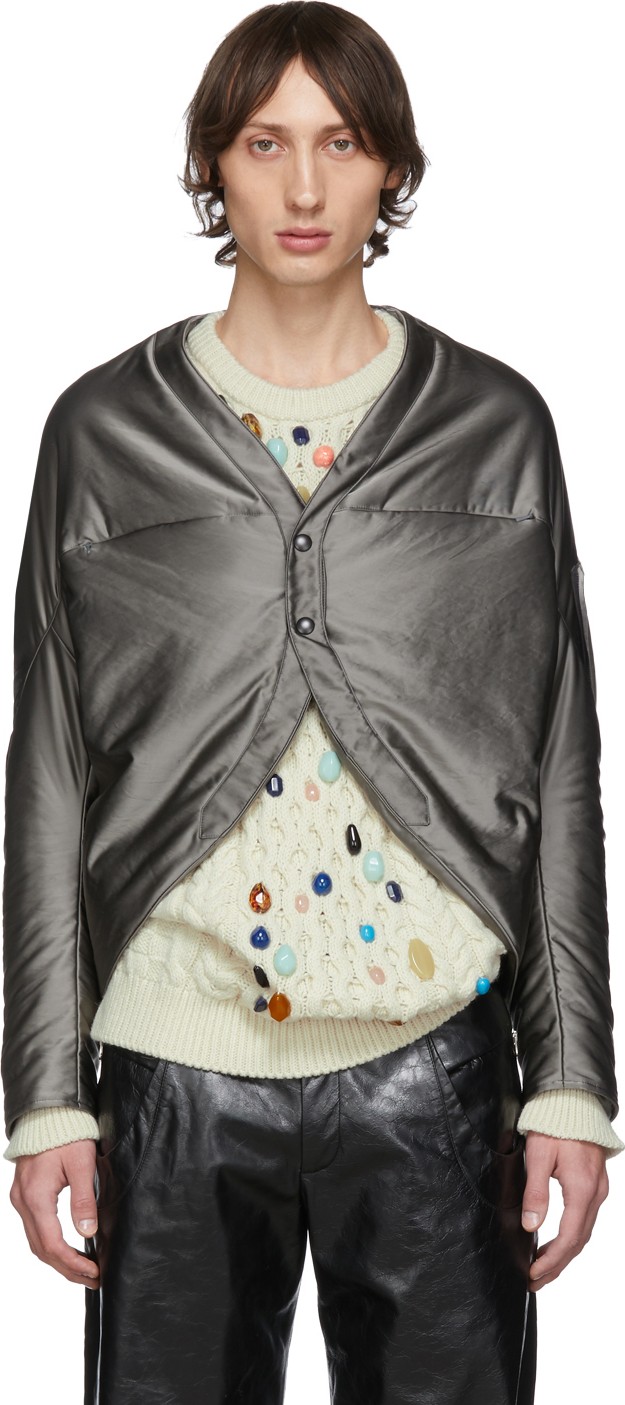 Kiko Kostadinov Grey Cocoon Flight Jacket