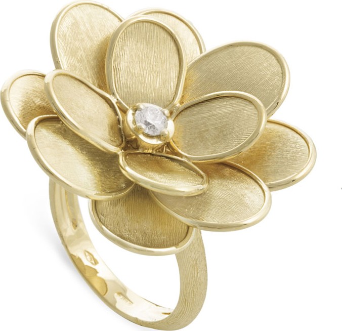 Marco Bicego 18k Petali Ring w/ Diamonds, Size 7