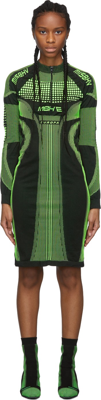 Misbhv Black & Green Active Future Short Dress