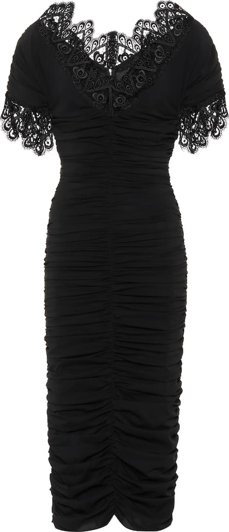 Dolce & Gabbana Embellished silk-blend midi dress