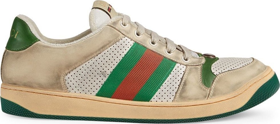 Gucci Green and red screener sneakers