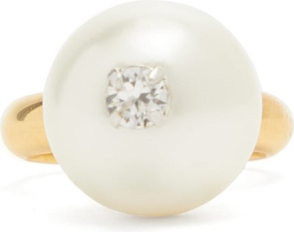 Simone Rocha Crystal-embellished faux-pearl ring