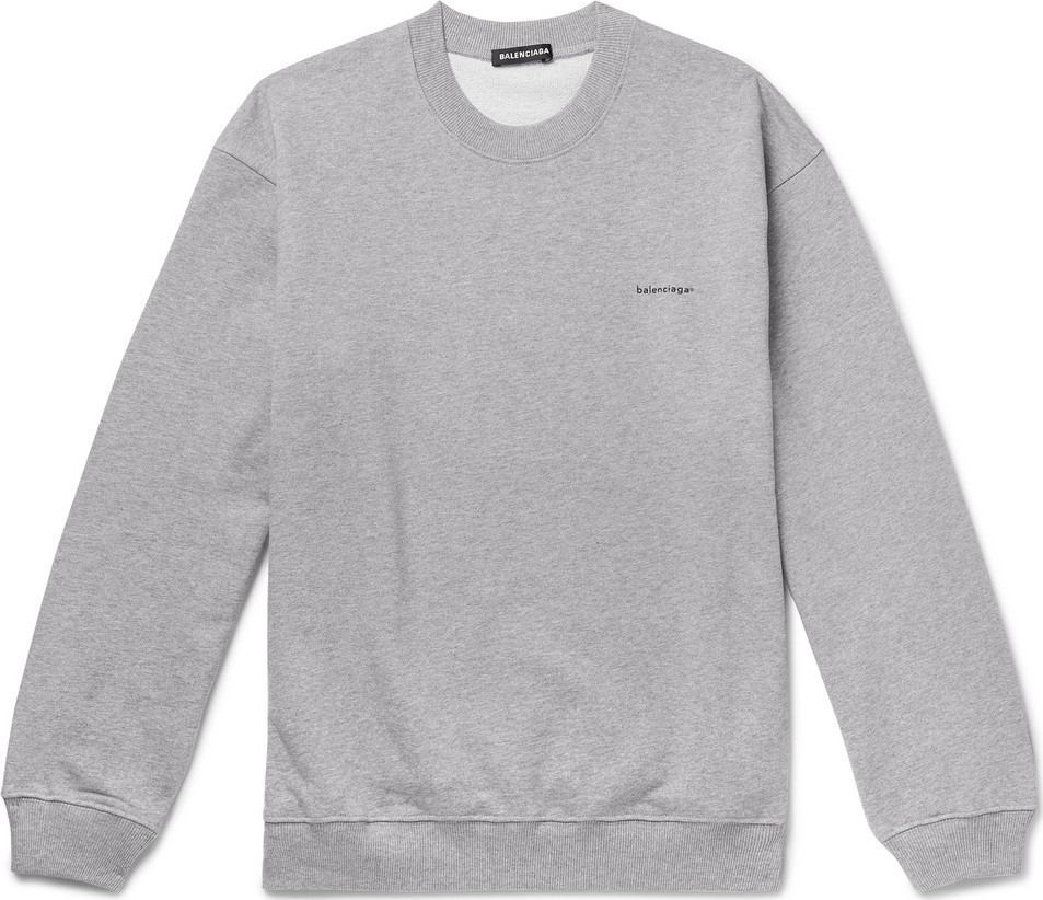 Balenciaga Mélange Loopback Cotton-Jersey Sweatshirt