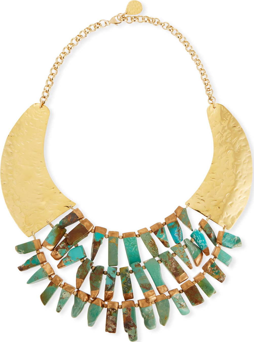 Devon Leigh Turquoise Hammered Statement Necklace