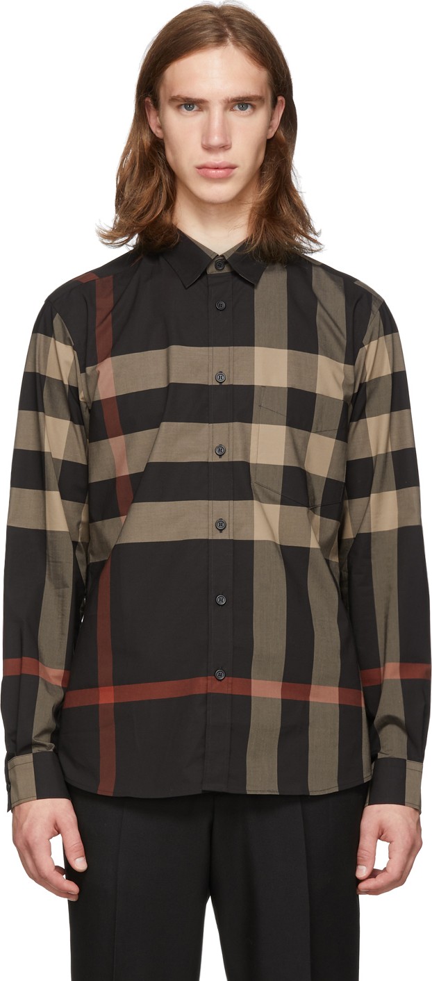 Burberry London England Black Check Somerton Shirt