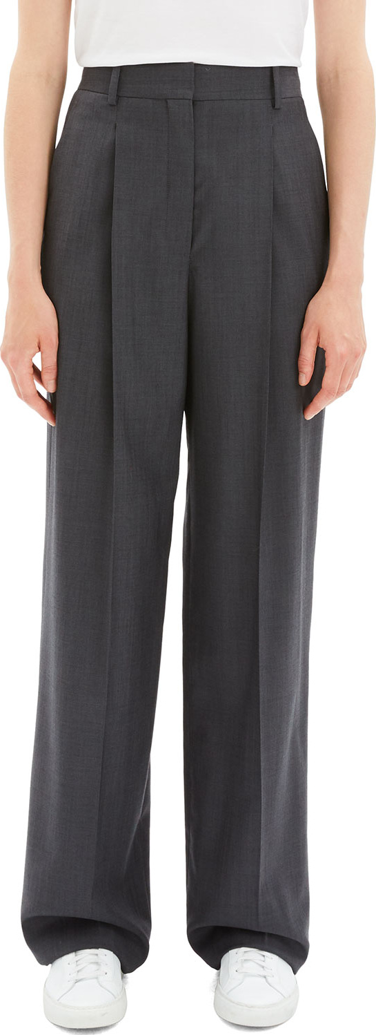 Theory Pleated Wool Wide-Leg Trousers